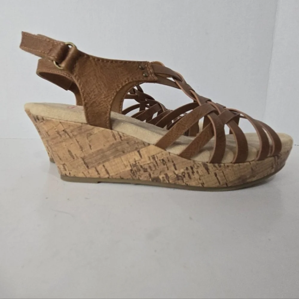 Cork Wedge Sandals, Size 3